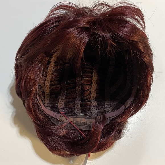 NWT 11” natural volume puff series burgundy magenta wine volume short full top - Picture 12 of 16